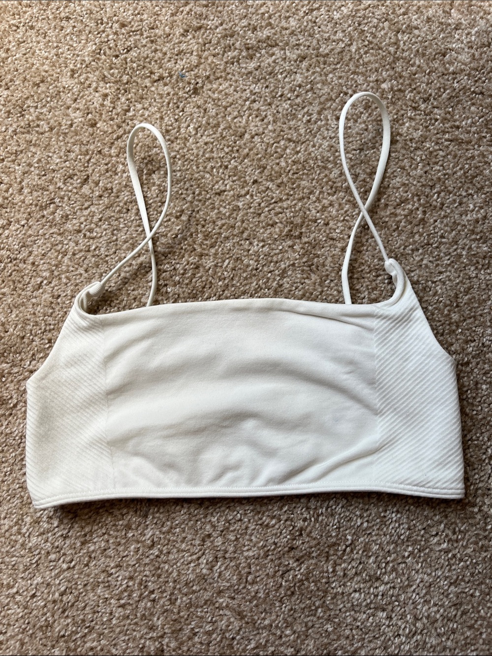 Basic White Ribbed Bralette Cami Top